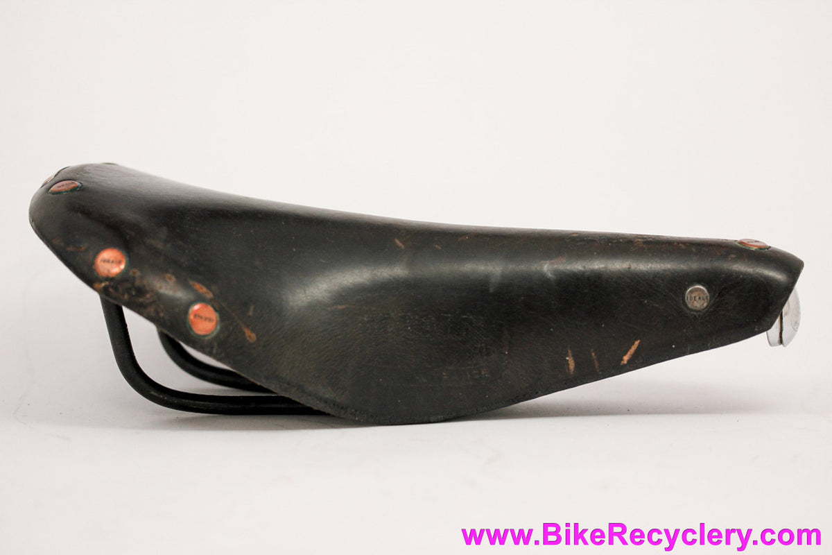 Ideale TB 90-3 Narrow Rail 32mm Leather Saddle: For Clip No. 3 - Brown - Copper Rivets