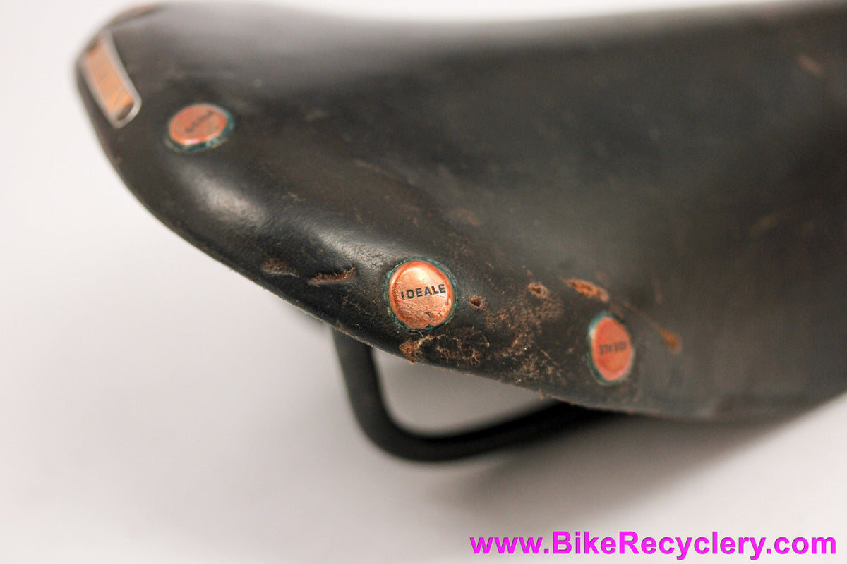 Ideale TB 90-3 Narrow Rail 32mm Leather Saddle: For Clip No. 3 - Brown - Copper Rivets