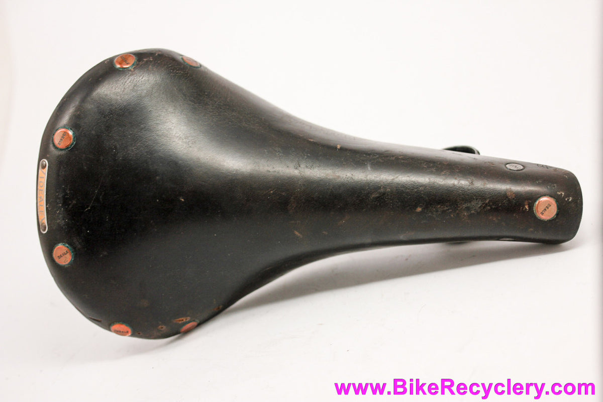 Ideale TB 90-3 Narrow Rail 32mm Leather Saddle: For Clip No. 3 - Brown - Copper Rivets