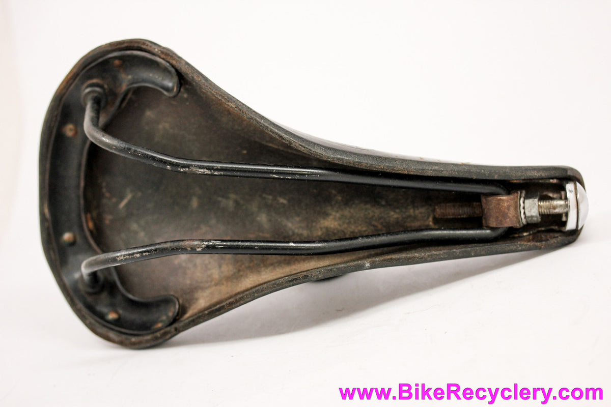 Ideale TB 90-3 Narrow Rail 32mm Leather Saddle: For Clip No. 3 - Brown - Copper Rivets