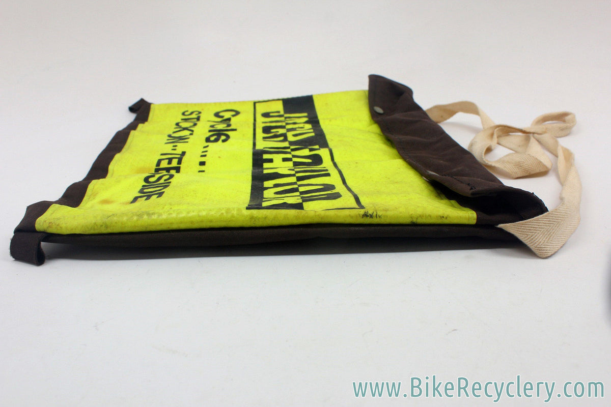 Jack Taylor Cycles Musette Bag: Canvas & Faux Leather - Yellow/Black - 1970's? - Beekay