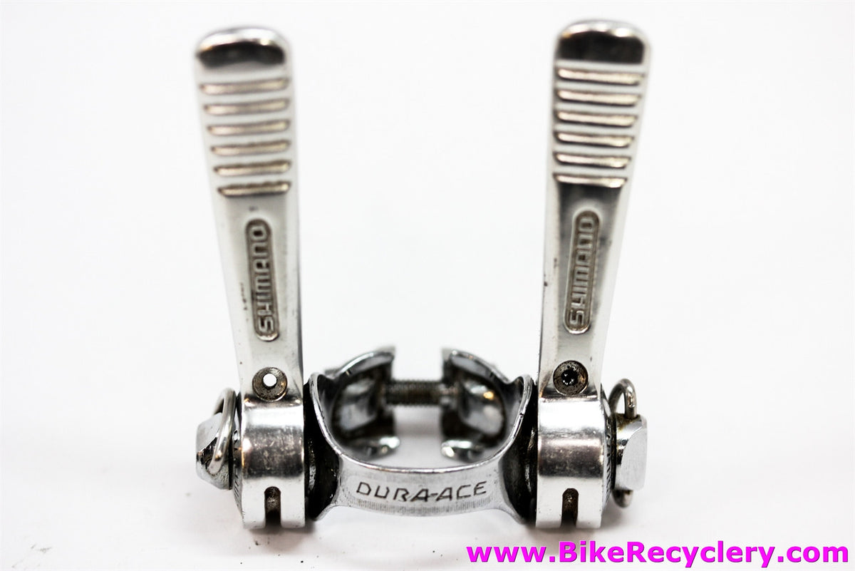 Dura Ace 1st Gen L-204 / SL-101 Downtube Shifters: Friction - Clamp mount - Silver (Near Mint)