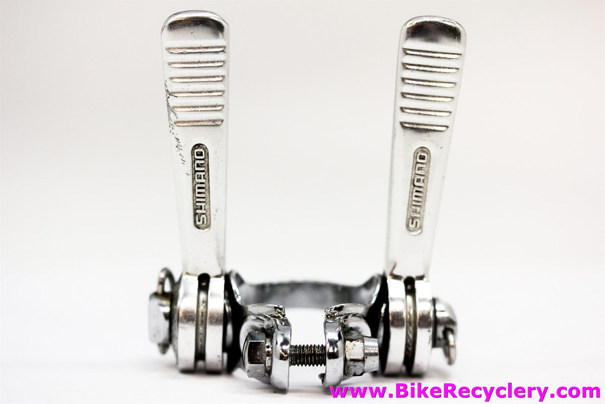 Dura Ace 1st Gen L-204 / SL-101 Downtube Shifters: Friction - Clamp mount - Silver (Near Mint)