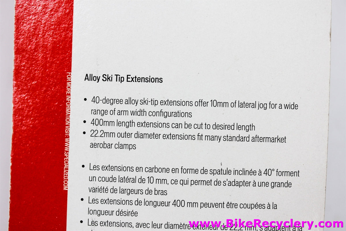 Specialized Ski-Tip Alloy Extensions: 400mm - Black (NEW)