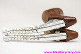 NOS Campagnolo Super Record Brake Levers:  #4062 - Drilled - Gum Tan/Brown Hoods (Take off)