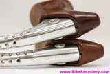 NOS Campagnolo Super Record Brake Levers:  #4062 - Drilled - Gum Tan/Brown Hoods (Take off)
