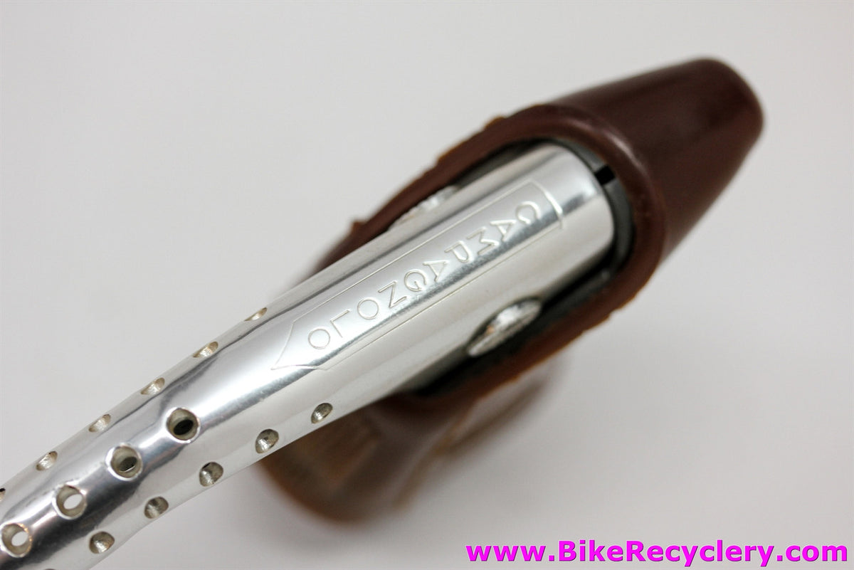 NOS Campagnolo Super Record Brake Levers:  #4062 - Drilled - Gum Tan/Brown Hoods (Take off)