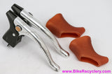 Campagnolo Super Record 50th Anniversary Brake Levers w/ NOS Gum Hoods: Gold Pivots (EXC+)