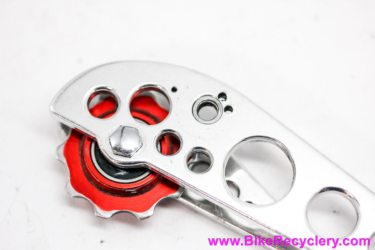 Frank Spivey(?) Long Cage For Campagnolo Nuovo Record: Drillium - Bullseye Pulleys - 123mm c-c - Cupertino/Spence Wolf (Near Mint+)