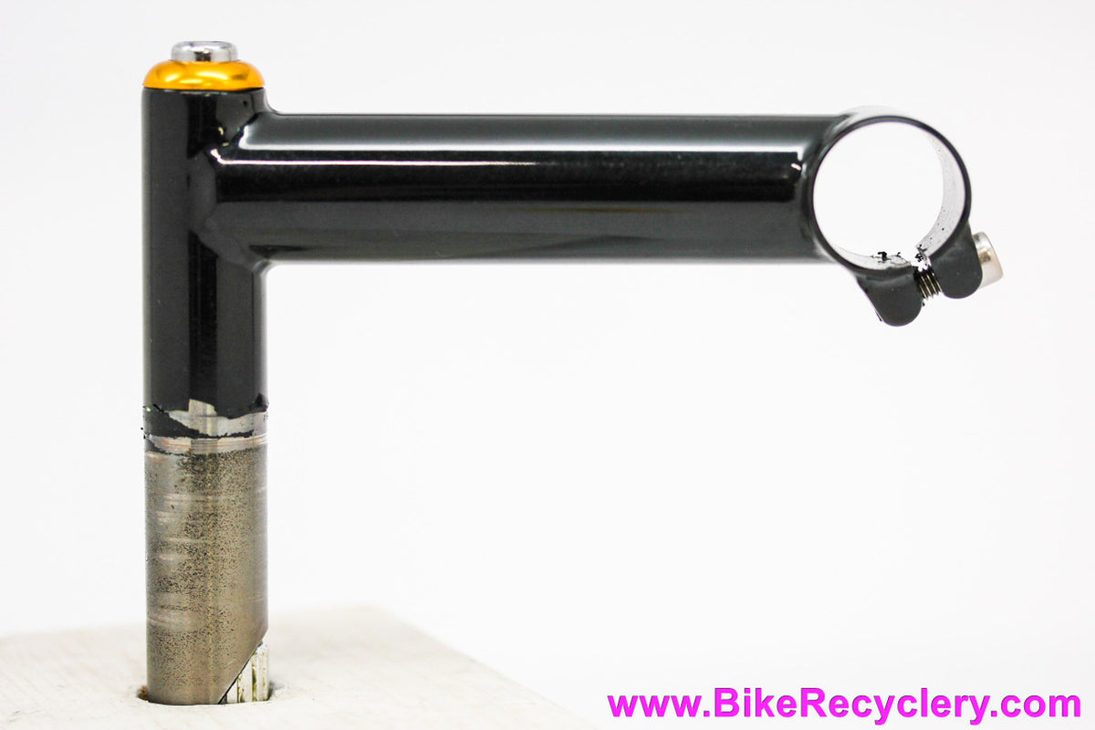 NIB/NOS Salsa Cycles Moto Quill Stem: 120mm x 25.4mm - 90 DEG / Zero Rise - Gold Cap - Black