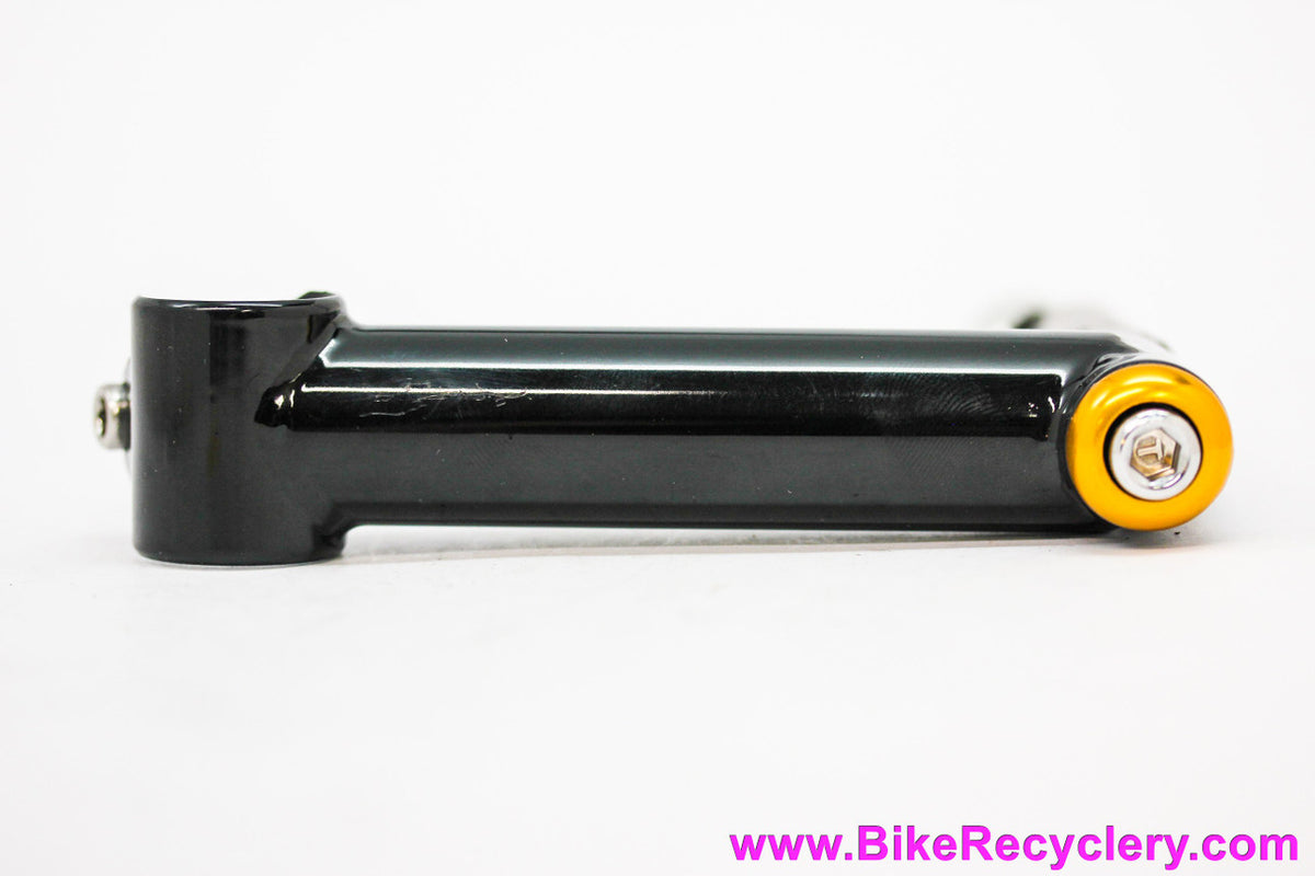 NIB/NOS Salsa Cycles Moto Quill Stem: 120mm x 25.4mm - 90 DEG / Zero Rise - Gold Cap - Black