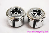 Colnago Handlebar End Plugs: Clover White / Black / Chrome - Pair