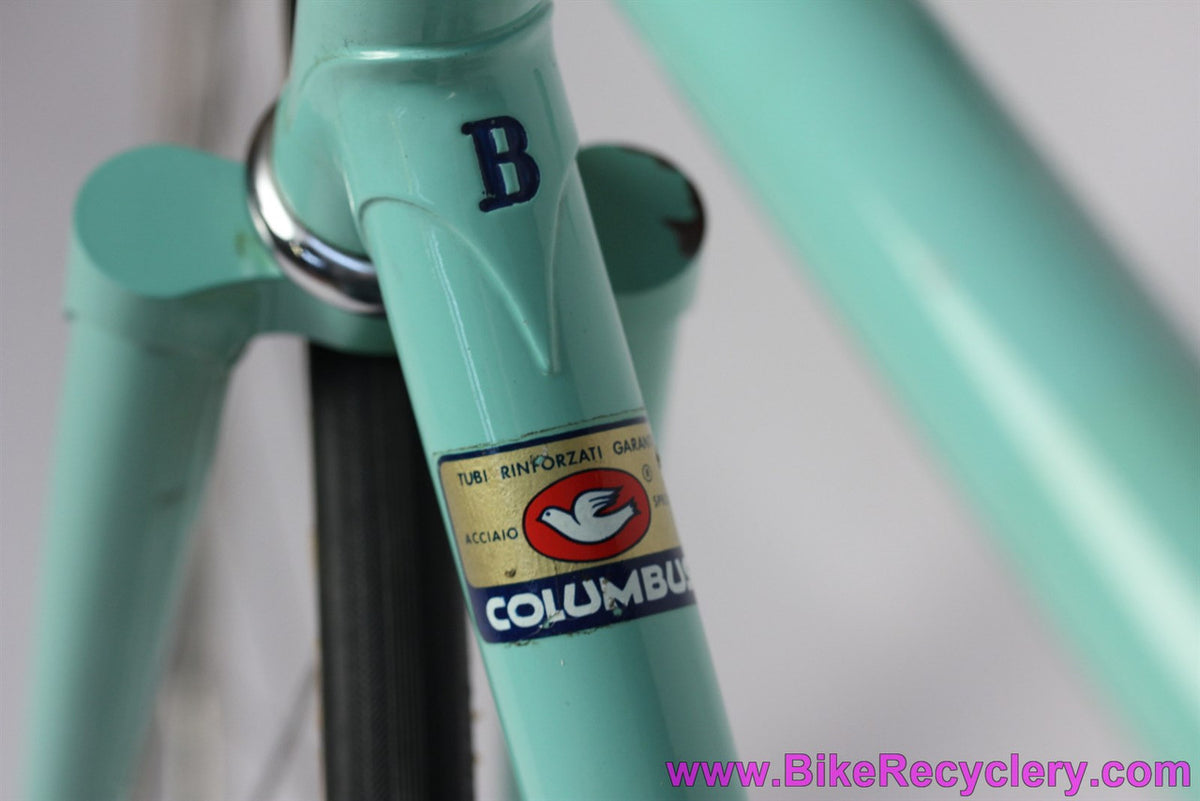 1981 Bianchi Super Pista Track Bike: 54cm - Celeste - Columbus SP -  Pantograph Campagnolo Record - Ofmega Mistral - Fiamme - Original Paint (EXC)