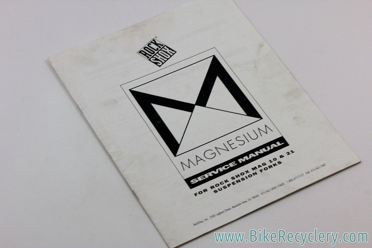Rockshox Mag 21, Mag 20, Mag 10, Mag 30 Owners Manual & Shop Poster: Vintage 1990's