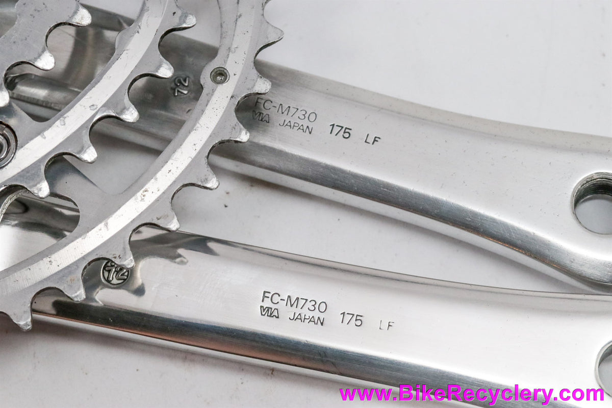 Shimano XT FC-M730 Crankset: 175mm x 46/36/26t Biopace - Polished (Near Mint+)