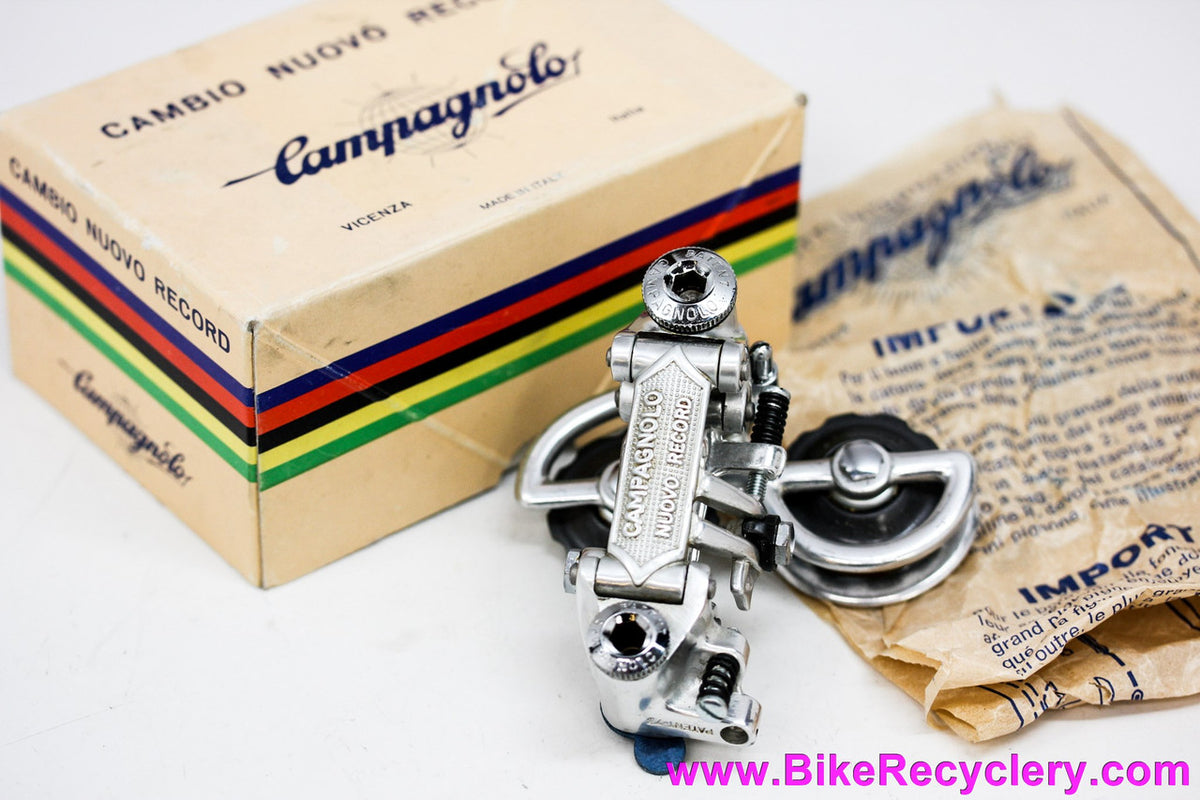 NIB/NOS Campagnolo Nuovo Record Rear Derailleur: Pat 1973 - Original 1970's Box & Wax Paper Instructions