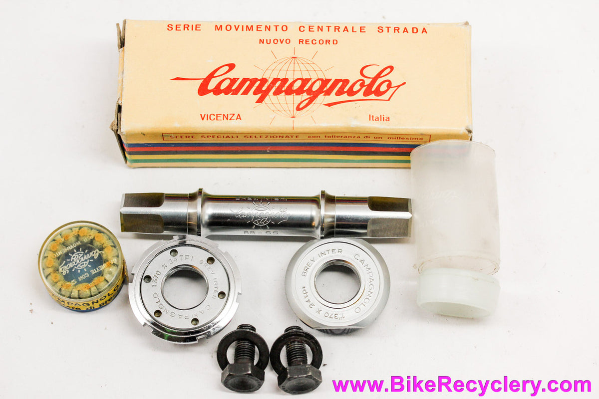 NIB/NOS Campagnolo Nuovo Record 1046/A Bottom Bracket: 114.5mm X 68mm English - 1980's