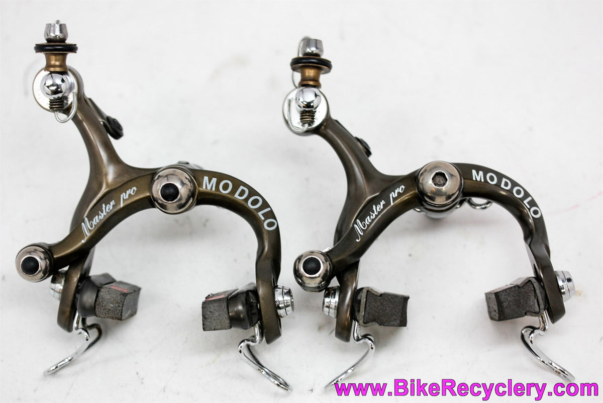Modolo Master Pro Brakeset: Calipers + Levers & Cables - Bronze Anodized - Ti Hardware - Black 919 Hoods (Near Mint++ Almost NOS)