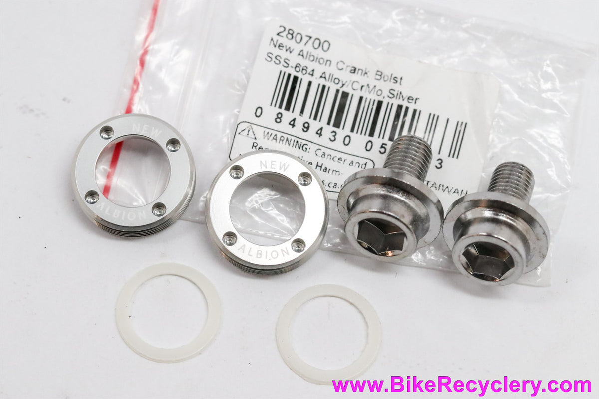 New Albion Self-Extracting Crank Bolts: Silver (NEW)