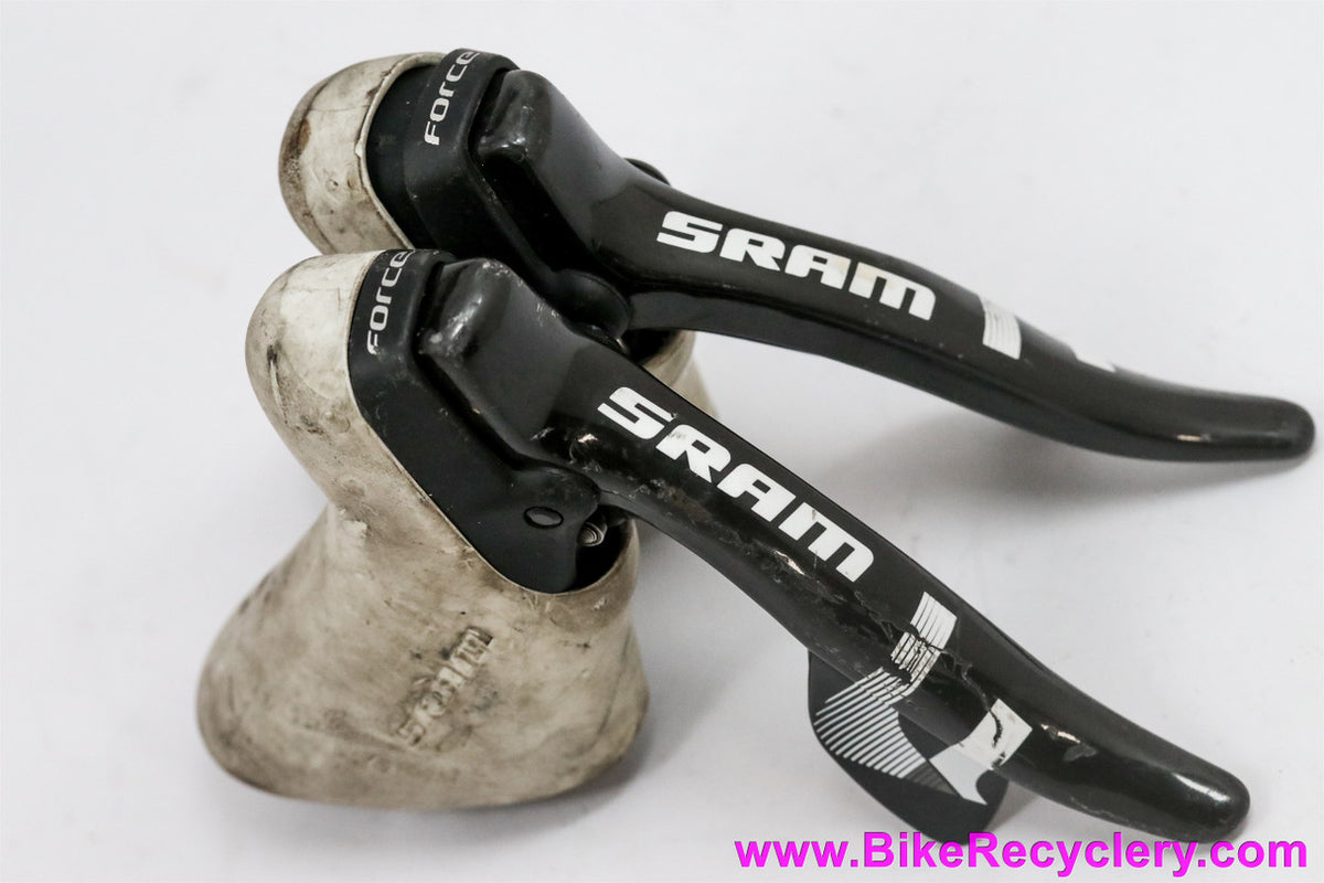 SRAM Force DoubleTap 2x10 Carbon Shifters: White Hoods