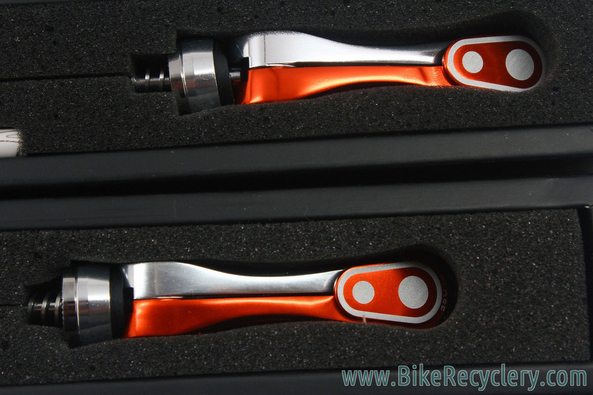 Crank Brothers Iodine Split Quick Release Skewer Set: Burnt Orange / Silver - Front & Rear (NEW)