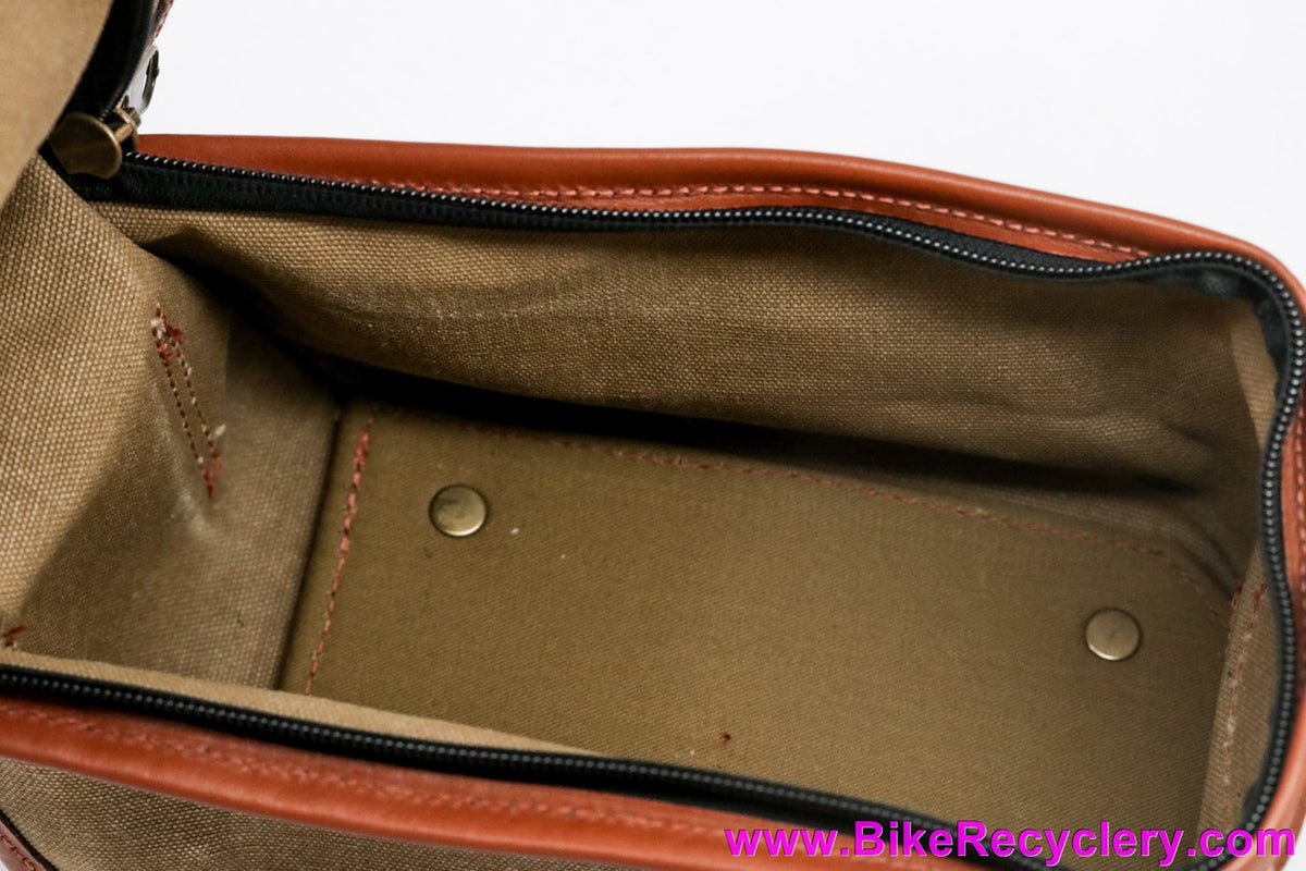 Nigel Smythe Little Loafer Front Rack Top Bag: Waxed Canvas & Leather - Rivendell - For Nitto Mini / Mark's Rack (NEW)