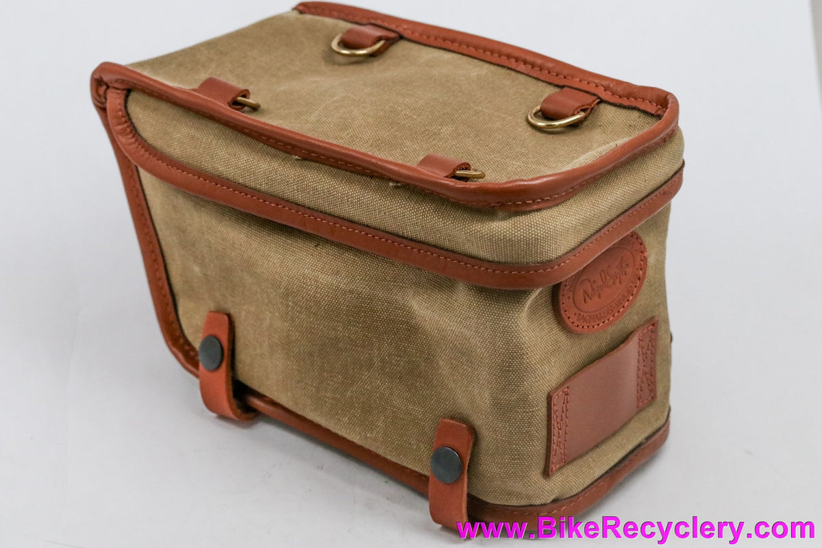 Nigel Smythe Little Loafer Front Rack Top Bag: Waxed Canvas & Leather - Rivendell - For Nitto Mini / Mark's Rack (NEW)