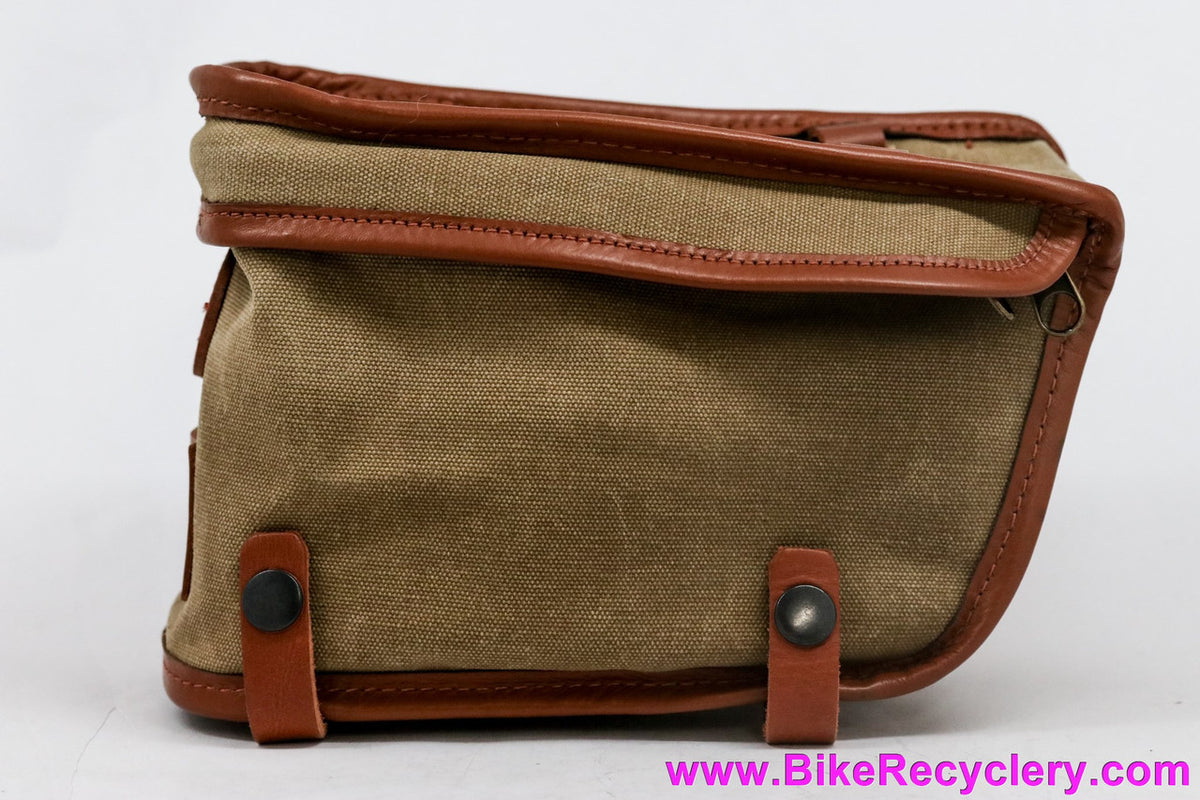 Nigel Smythe Little Loafer Front Rack Top Bag: Waxed Canvas & Leather - Rivendell - For Nitto Mini / Mark's Rack (NEW)