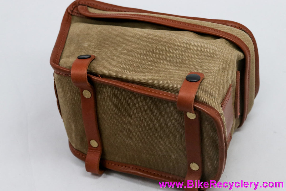 Nigel Smythe Little Loafer Front Rack Top Bag: Waxed Canvas & Leather - Rivendell - For Nitto Mini / Mark's Rack (NEW)