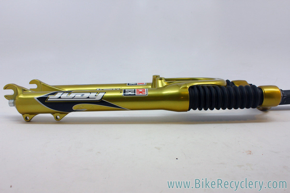 2001/2002 Prototype Rockshox Judy DH Suspension Fork: Psylo Gold Paint - 100mm - Disc/V-Brake