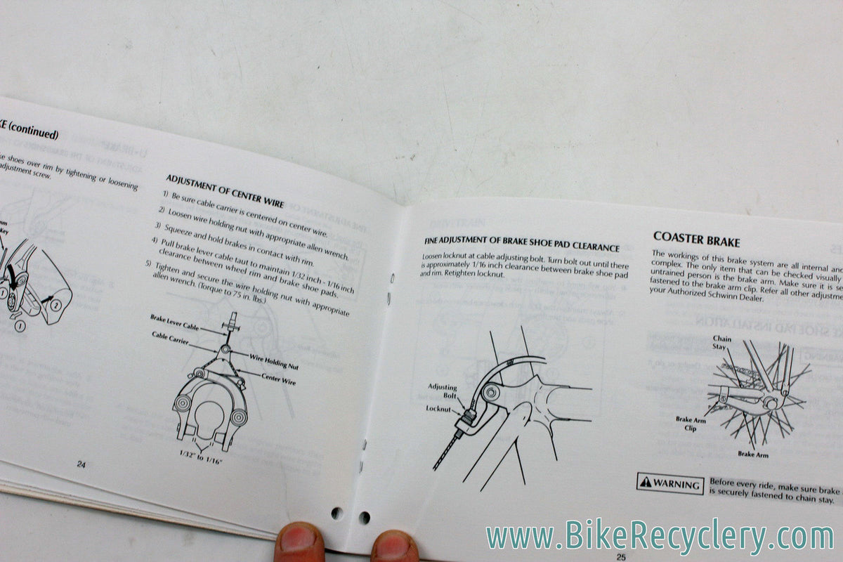 1988 Schwinn Road/MTB Owners Manual