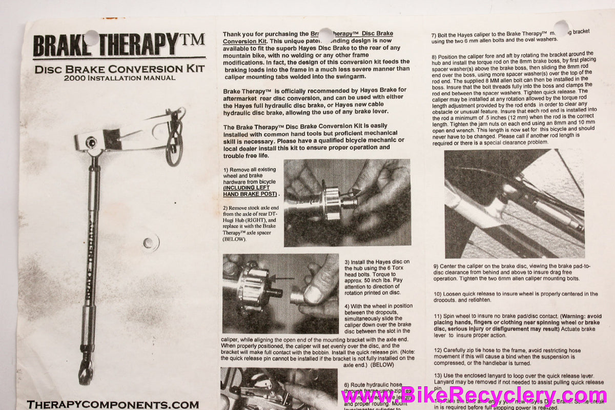 Brake Therapy Disc Brake Conversion Kit: Canti to Hayes 22mm - RARE (EXC)